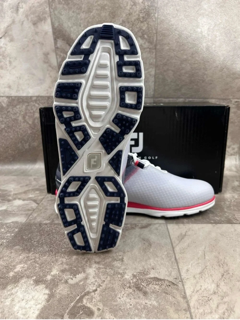 FootJoy Women's White and Pink Golf Shoes - PRO SL Sport 98147 7 Medium